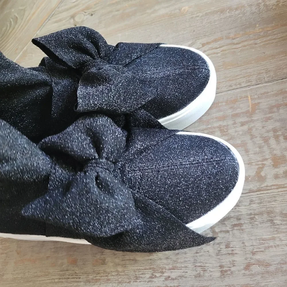 Apepazza Bow Glitter Booties Shoes 39 New